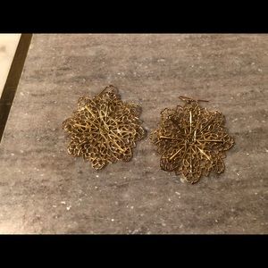 Gold floral earrings